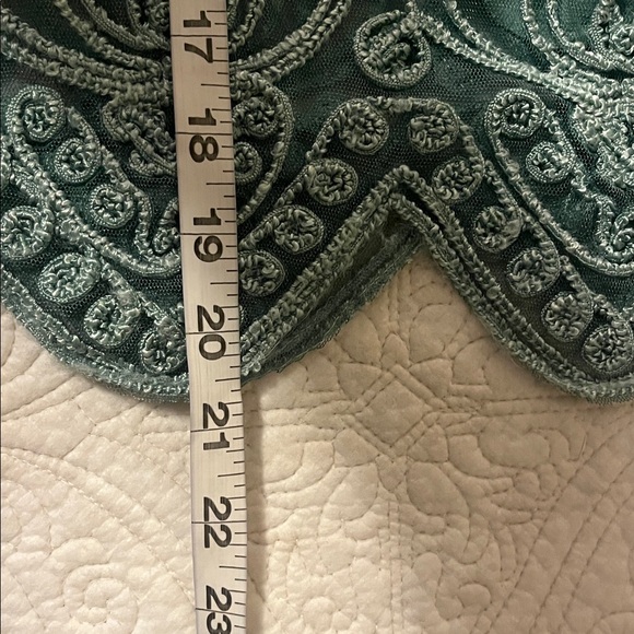 Pretty Angel Boho Mesh Crop Top Silk Blend Sheer Embroidered Long Sleeves, Large - Picture 8 of 8